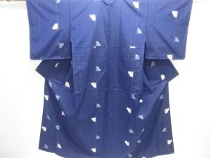 未使用品　抽象花模様織出し本場越後伝承紬着物